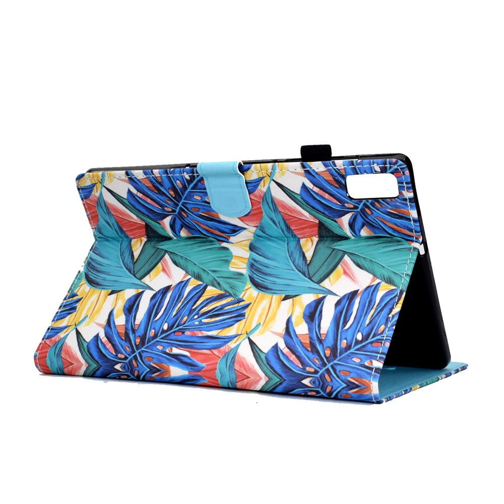 For Lenovo Tab M9 TB-310FU PU Leather Tablet Case A2 Pattern Printing Stand Card Slot Cover - Leaves