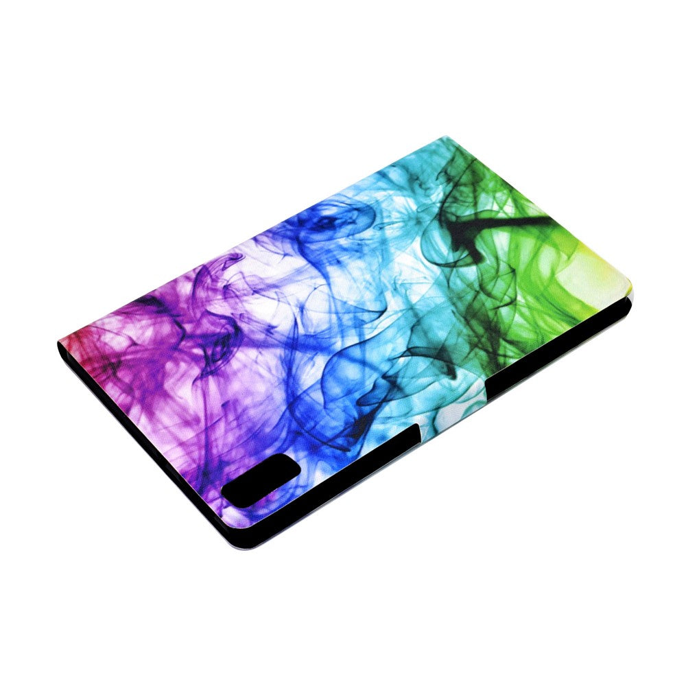 For Lenovo Tab M9 TB-310FU A3 Pattern Printing Stand Case PU Leather Card Slot Tablet Cover - Smoke