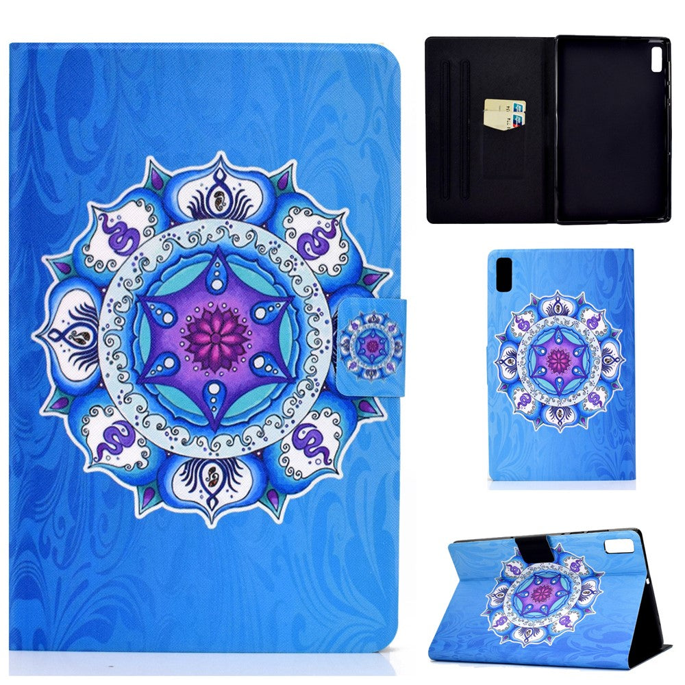 For Lenovo Tab M9 TB-310FU A3 Pattern Printing Stand Case PU Leather Card Slot Tablet Cover - Mandala