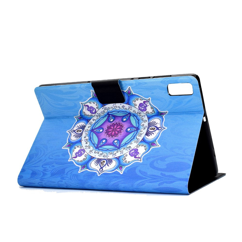 For Lenovo Tab M9 TB-310FU A3 Pattern Printing Stand Case PU Leather Card Slot Tablet Cover - Mandala