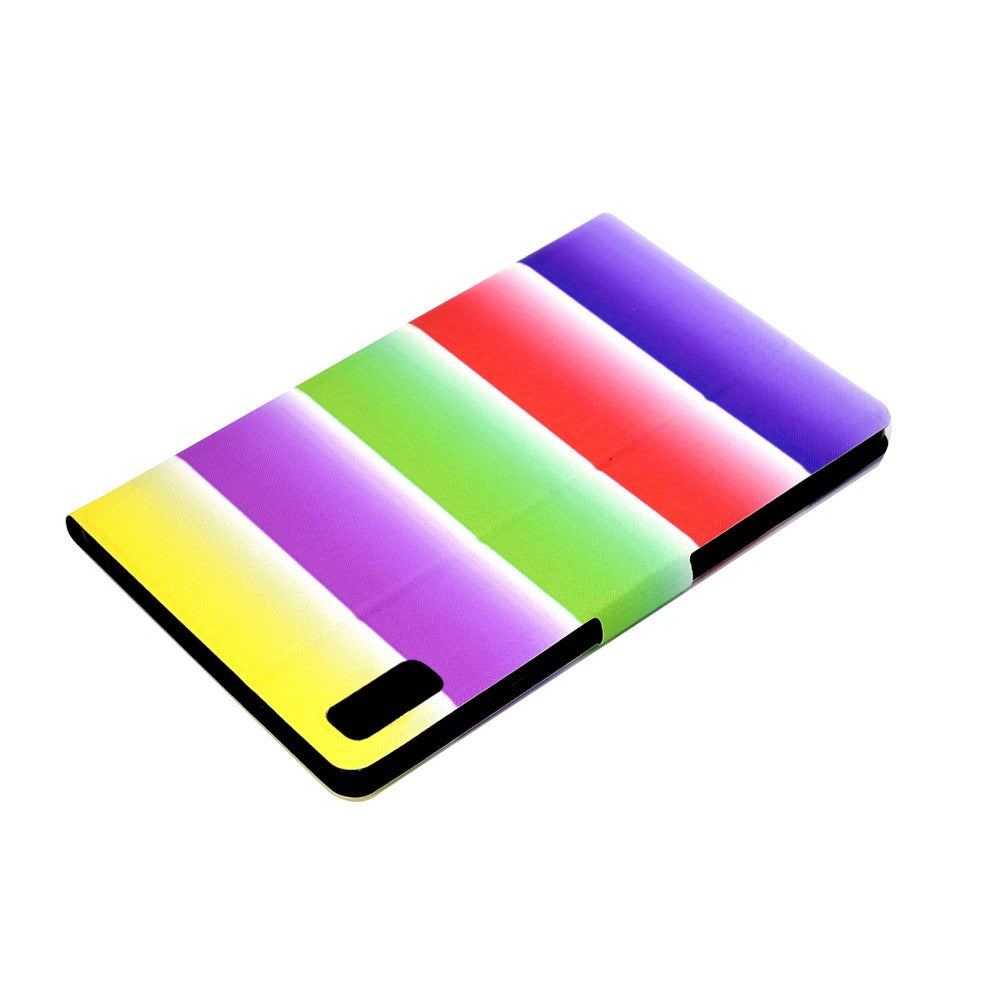 For Lenovo Tab M9 TB-310FU A3 Pattern Printing Stand Case PU Leather Card Slot Tablet Cover - Rainbow
