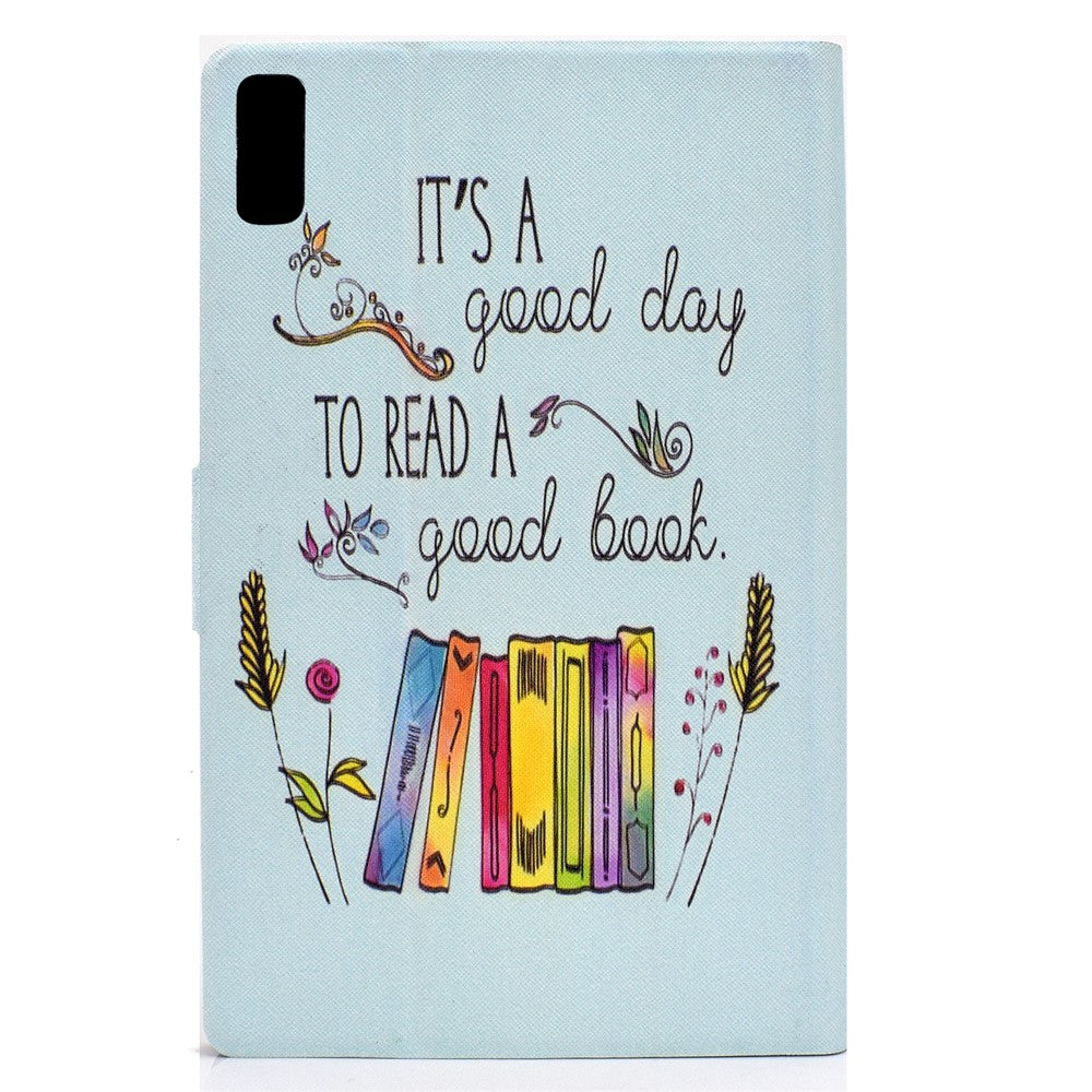 For Lenovo Tab M9 TB-310FU A3 Pattern Printing Stand Case PU Leather Card Slot Tablet Cover - Colorful Books