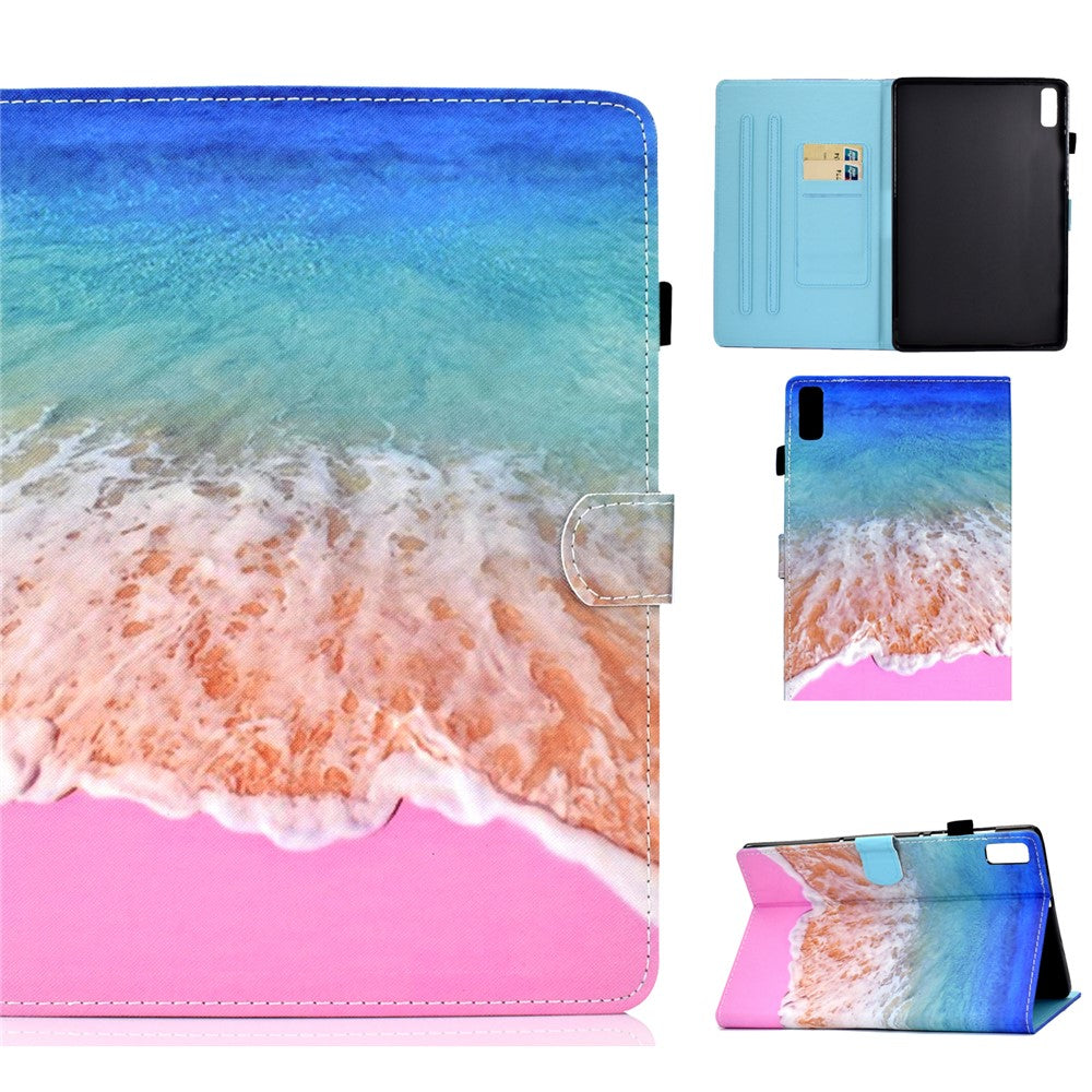 For Lenovo Tab P11 Gen 2 TB-350 A1 Pattern Printing Flip Cover PU Leather Stand Card Holder Tablet Case - Ocean
