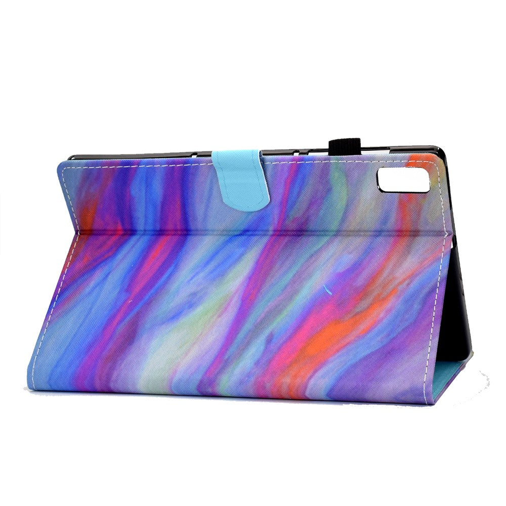 For Lenovo Tab P11 Gen 2 TB-350 A1 Pattern Printing Flip Cover PU Leather Stand Card Holder Tablet Case - Colorful Marble