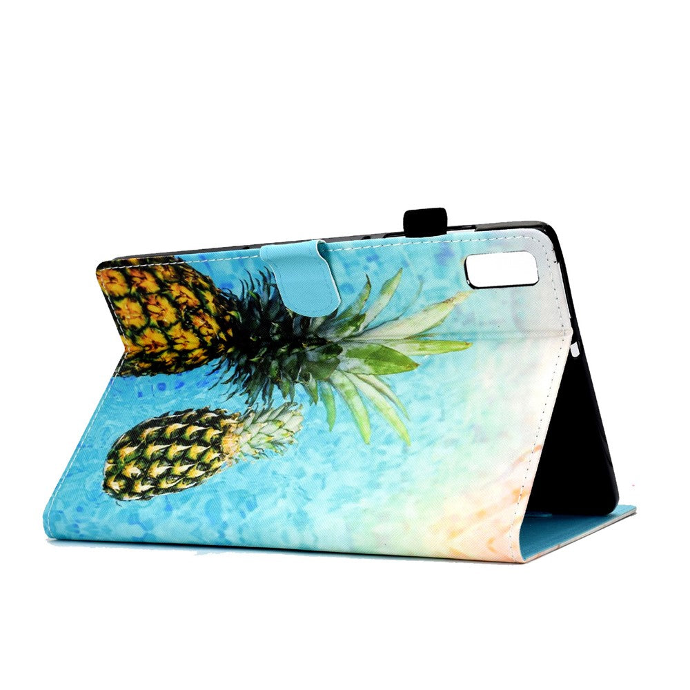 For Lenovo Tab P11 Gen 2 TB-350 A1 Pattern Printing Flip Cover PU Leather Stand Card Holder Tablet Case - Pineapple