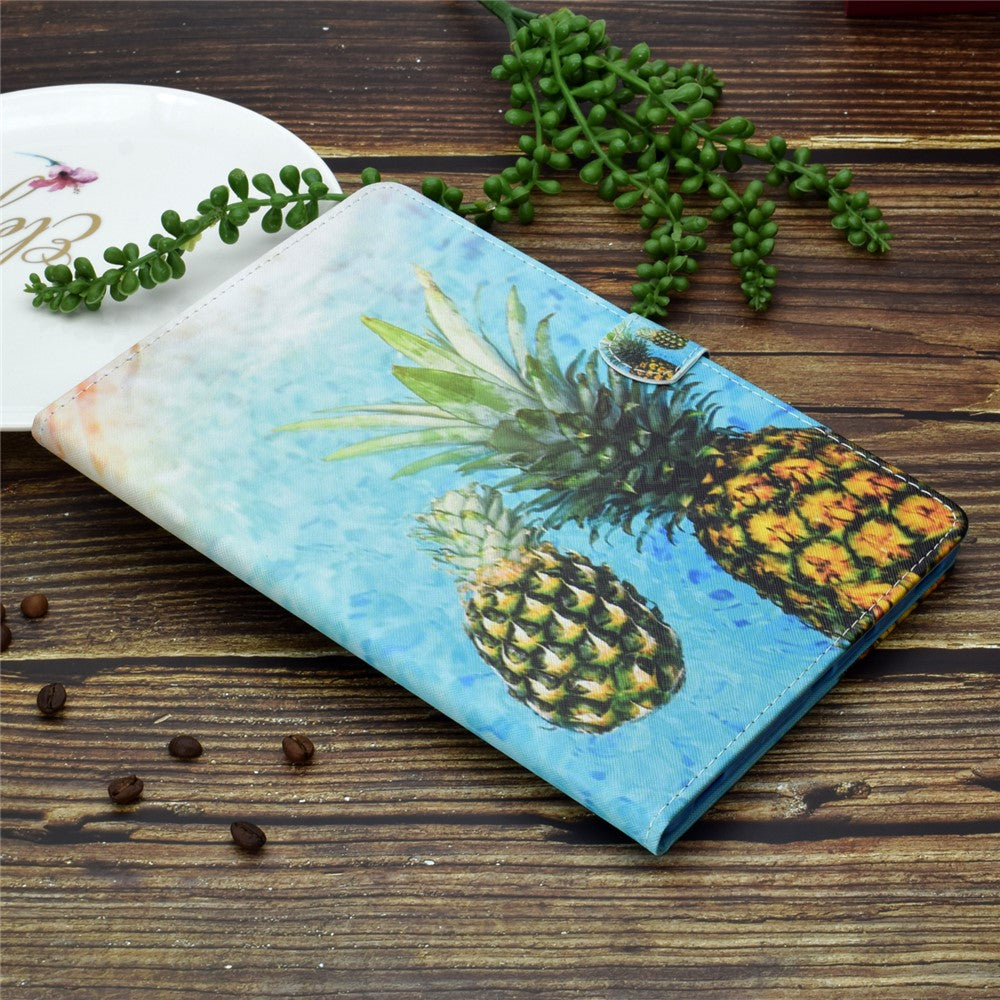 For Lenovo Tab P11 Gen 2 TB-350 A1 Pattern Printing Flip Cover PU Leather Stand Card Holder Tablet Case - Pineapple