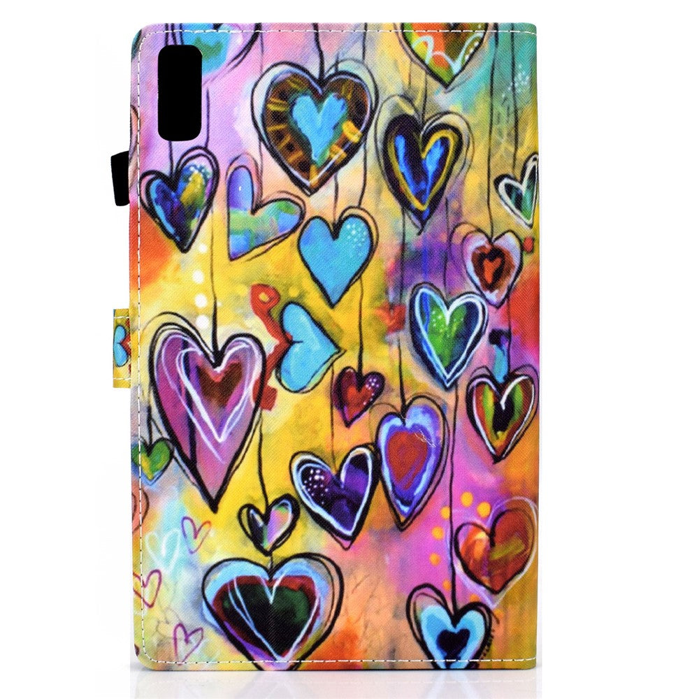 For Lenovo Tab P11 Gen 2 TB-350 A1 Pattern Printing Flip Cover PU Leather Stand Card Holder Tablet Case - Heart
