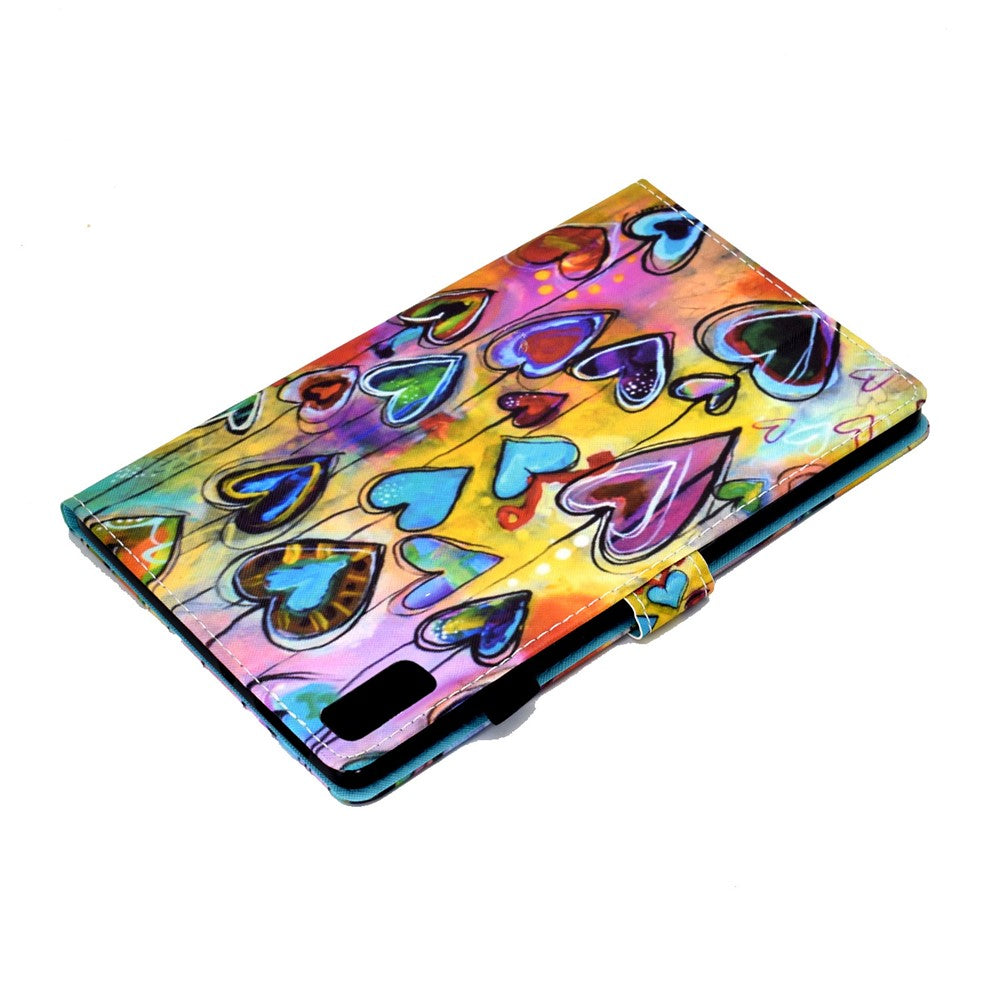 For Lenovo Tab P11 Gen 2 TB-350 A1 Pattern Printing Flip Cover PU Leather Stand Card Holder Tablet Case - Heart