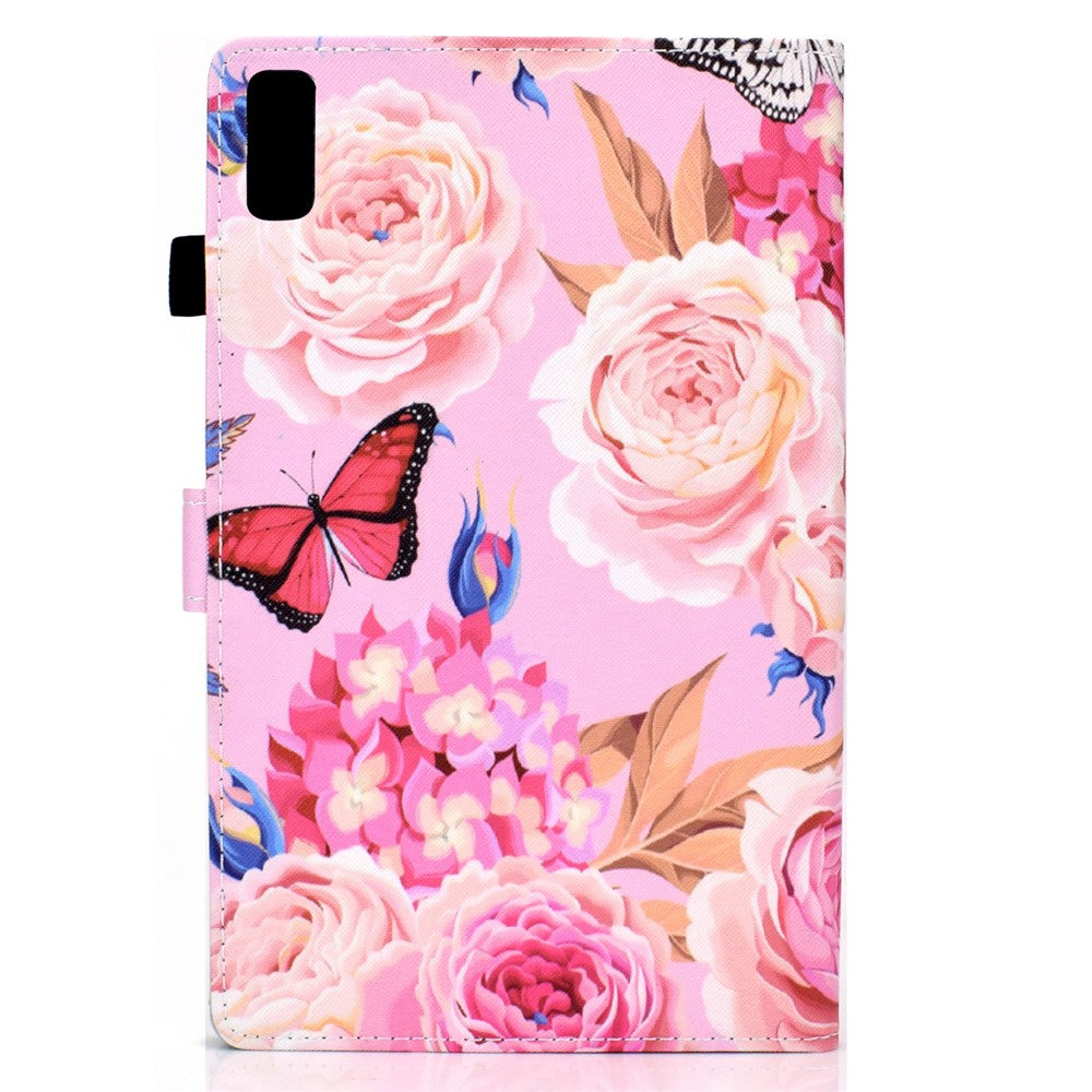 For Lenovo Tab P11 Gen 2 TB-350 A1 Pattern Printing Flip Cover PU Leather Stand Card Holder Tablet Case - Flower and Butterfly