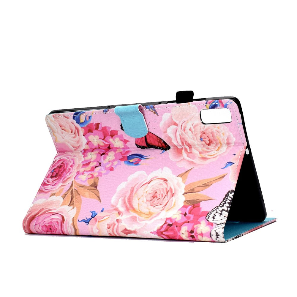 For Lenovo Tab P11 Gen 2 TB-350 A1 Pattern Printing Flip Cover PU Leather Stand Card Holder Tablet Case - Flower and Butterfly