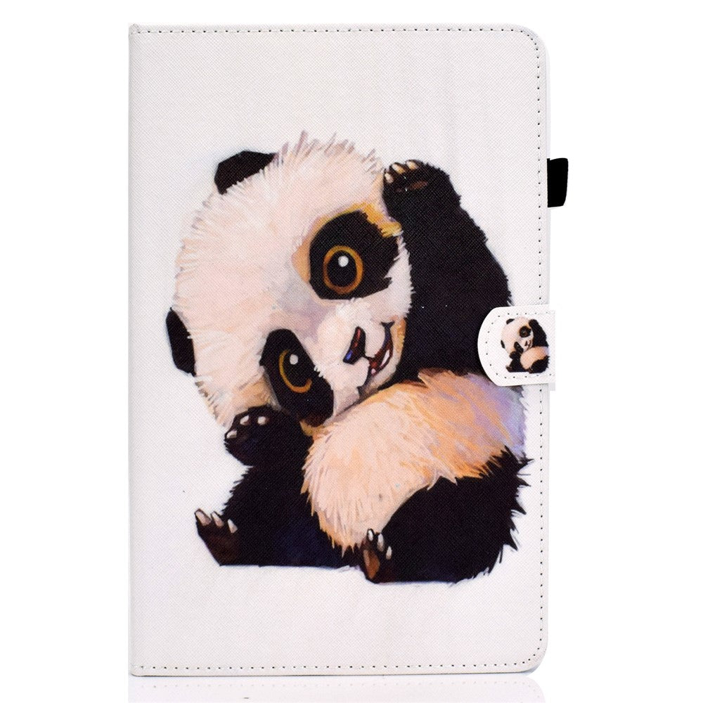 For Lenovo Tab P11 Gen 2 TB-350 A1 Pattern Printing Flip Cover PU Leather Stand Card Holder Tablet Case - Panda Waving