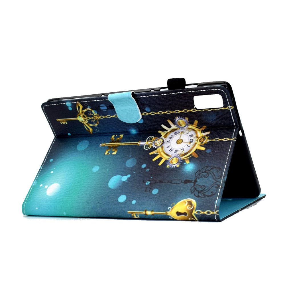 For Lenovo Tab P11 Gen 2 TB-350 A1 Pattern Printing Flip Cover PU Leather Stand Card Holder Tablet Case - Antique Clock