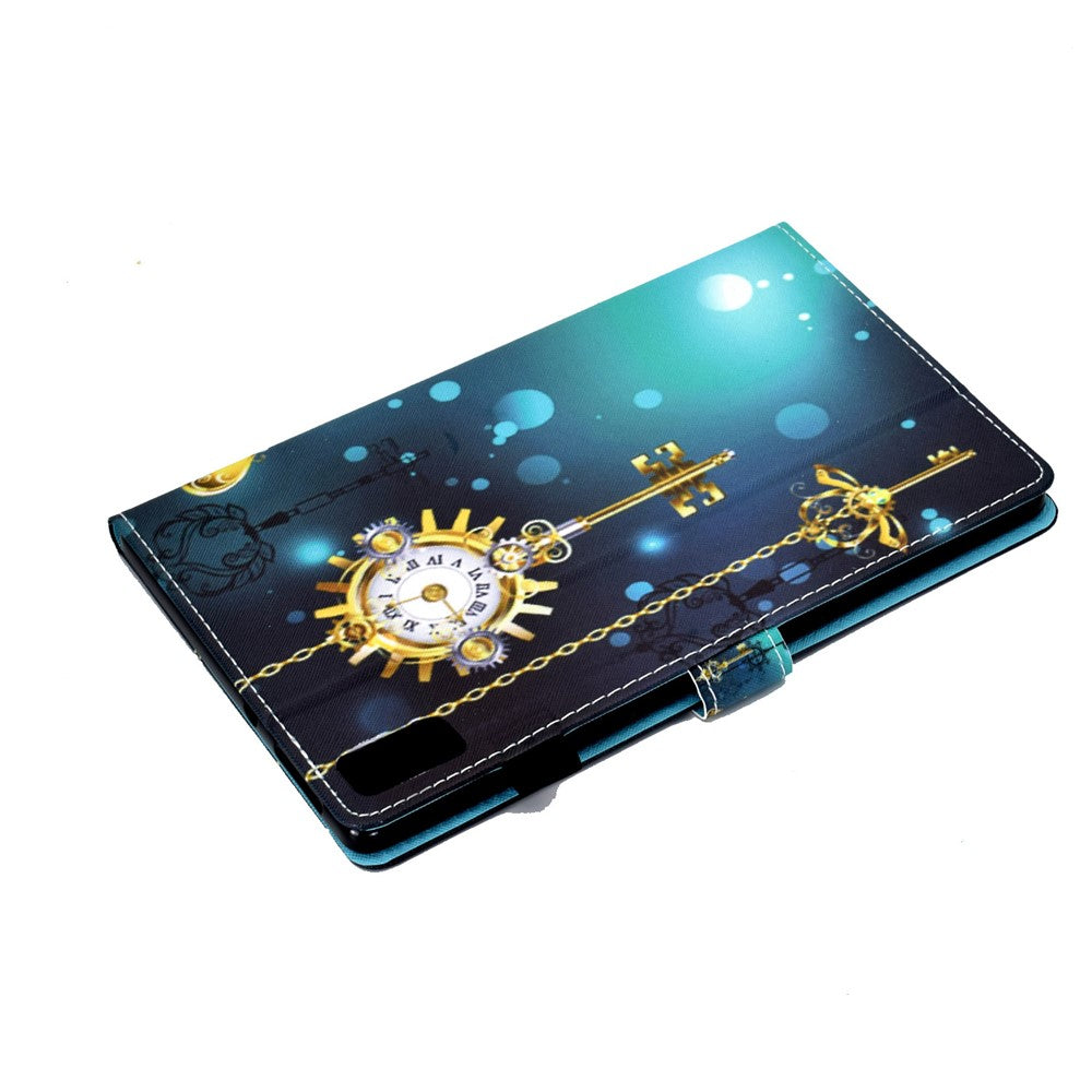 For Lenovo Tab P11 Gen 2 TB-350 A1 Pattern Printing Flip Cover PU Leather Stand Card Holder Tablet Case - Antique Clock