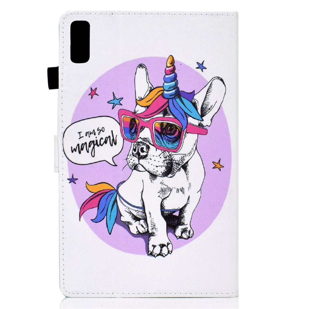For Lenovo Tab P11 Gen 2 TB-350 PU Leather Protective Case A2 Pattern Printing Stand Tablet Cover with Card Holder - Unicorn Dog