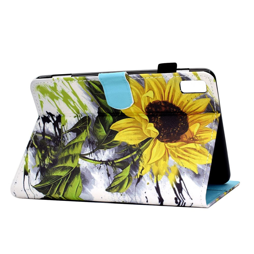 For Lenovo Tab P11 Gen 2 TB-350 PU Leather Protective Case A2 Pattern Printing Stand Tablet Cover with Card Holder - Sunflower