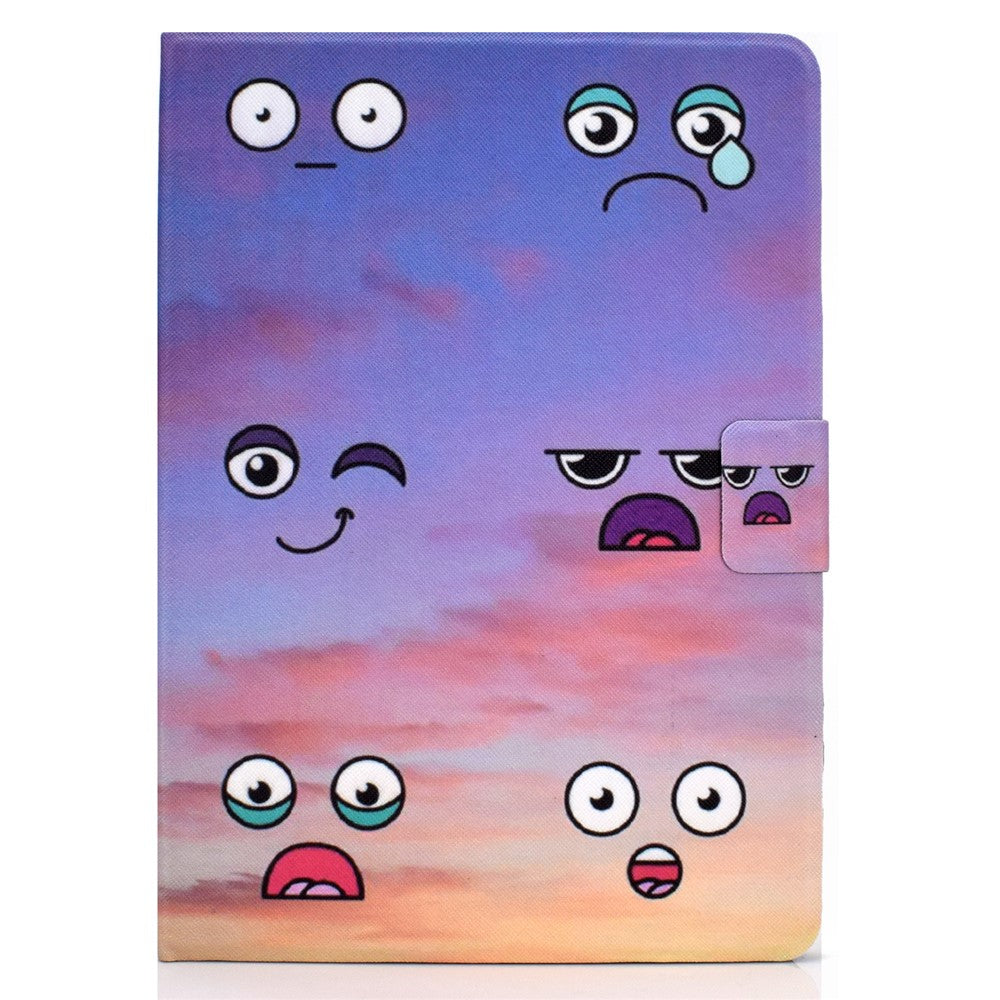 For Lenovo Tab P11 Gen 2 TB-350 Leather Stand Tablet Case A4 Pattern Printing Card Holder Protective Cover - Facial Expression