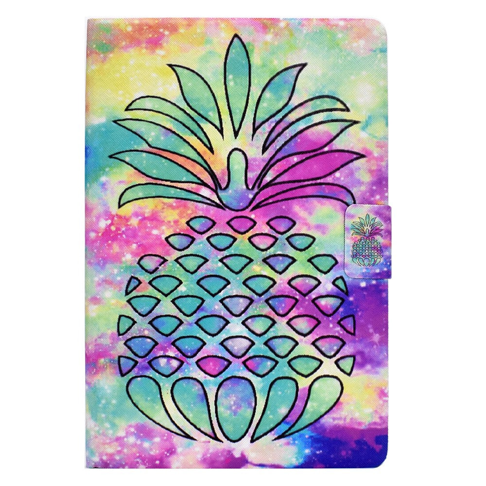 For Lenovo Tab P11 Gen 2 TB-350 Leather Stand Tablet Case A4 Pattern Printing Card Holder Protective Cover - Pineapple