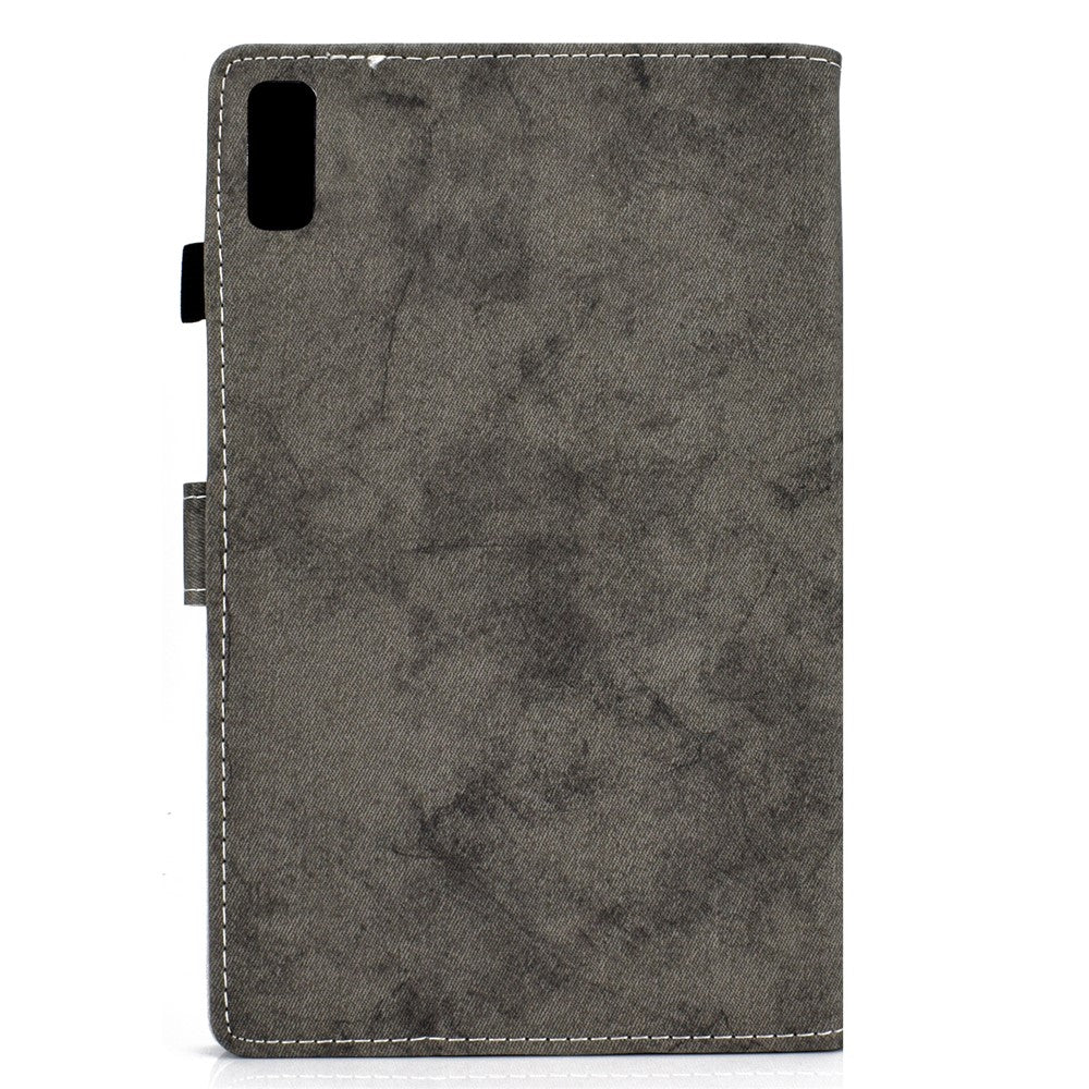 For Lenovo Tab P11 Gen 2 TB-350 Shockproof PU Leather Tablet Case A6 Cloth Texture Stand Card Slots Cover - Grey