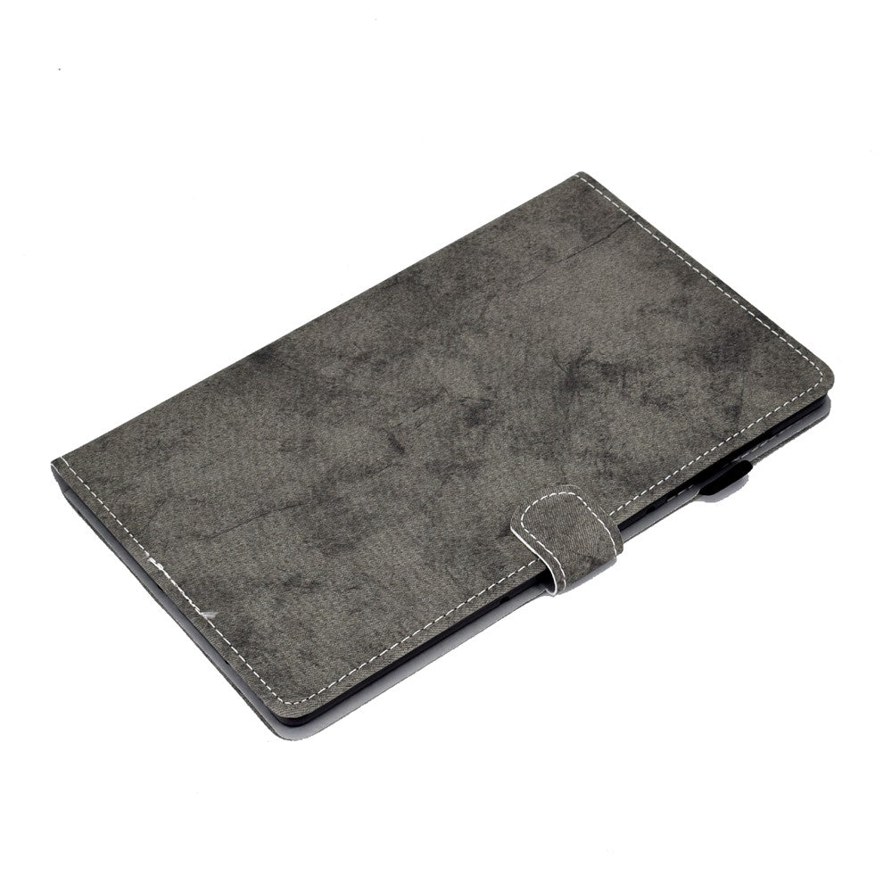For Lenovo Tab P11 Gen 2 TB-350 Shockproof PU Leather Tablet Case A6 Cloth Texture Stand Card Slots Cover - Grey