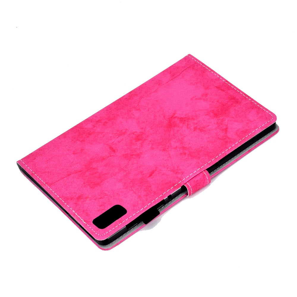 For Lenovo Tab P11 Gen 2 TB-350 Shockproof PU Leather Tablet Case A6 Cloth Texture Stand Card Slots Cover - Rose