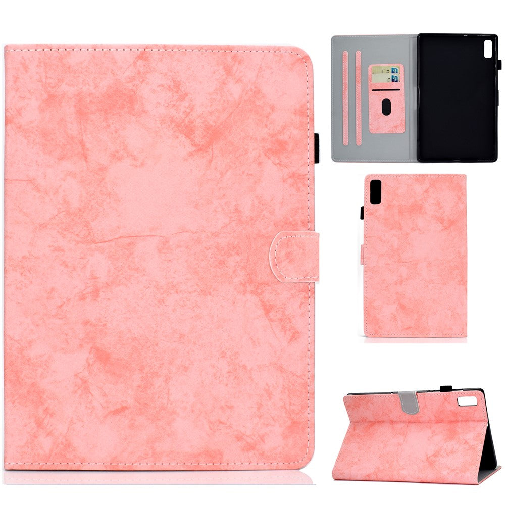 For Lenovo Tab P11 Gen 2 TB-350 Shockproof PU Leather Tablet Case A6 Cloth Texture Stand Card Slots Cover - Pink