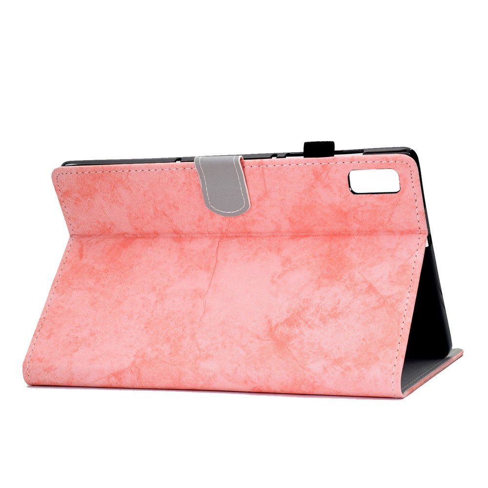 For Lenovo Tab P11 Gen 2 TB-350 Shockproof PU Leather Tablet Case A6 Cloth Texture Stand Card Slots Cover - Pink