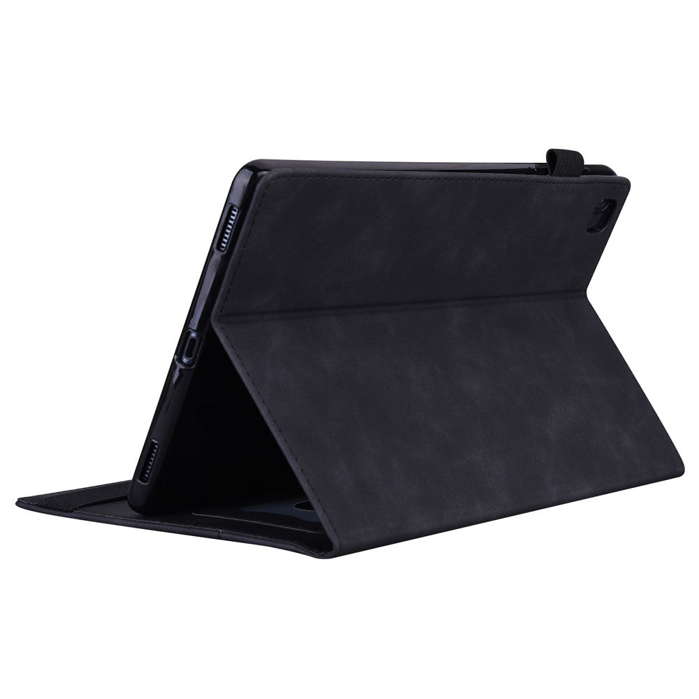 For Lenovo Tab M8 (4th Gen) 2024 TB-301XU / M8 (4th Gen) 2023 TB-300FU PU Leather Tablet Case Stand Wallet with Pencil Holder - Black