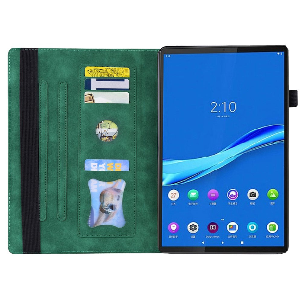 For Lenovo Tab M8 (4th Gen) 2024 TB-301XU / M8 (4th Gen) 2023 TB-300FU PU Leather Tablet Case Stand Wallet with Pencil Holder - Green