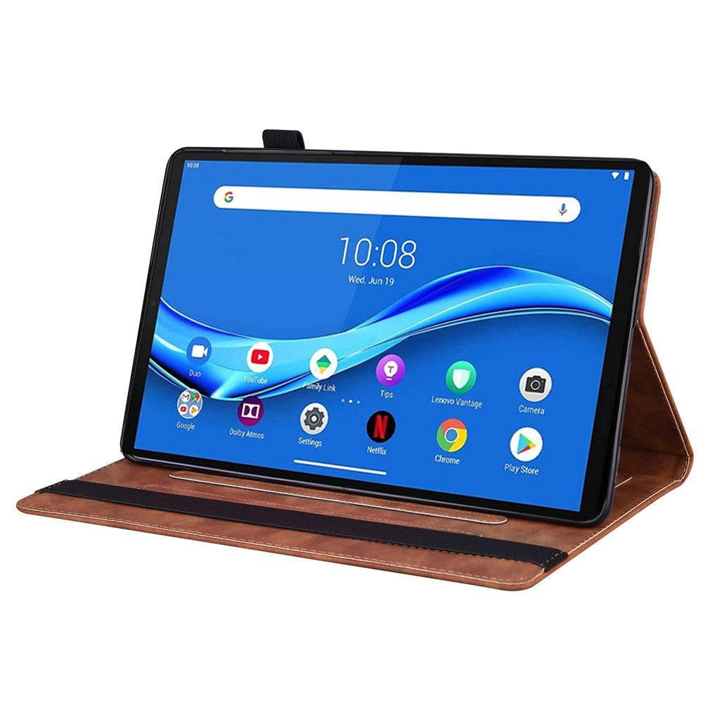 For Lenovo Tab M8 (4th Gen) 2024 TB-301XU / M8 (4th Gen) 2023 TB-300FU PU Leather Tablet Case Stand Wallet with Pencil Holder - Brown