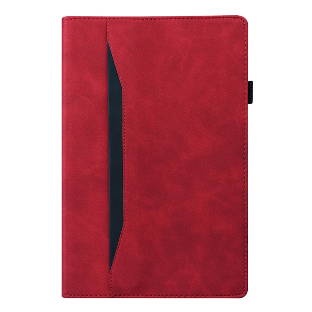 For Lenovo Tab M8 (4th Gen) 2024 TB-301XU / M8 (4th Gen) 2023 TB-300FU PU Leather Tablet Case Stand Wallet with Pencil Holder - Red