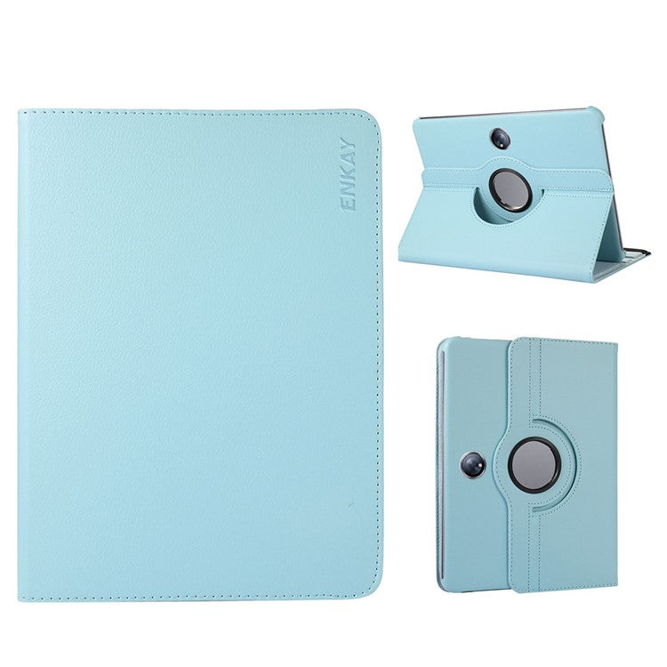 ENKAY HAT PRINCE For Oppo Pad 2 / OnePlus Pad Leather+PC Tablet Case 360 Degree Rotating Stand Cover with Auto Sleep / Wake - Baby Blue