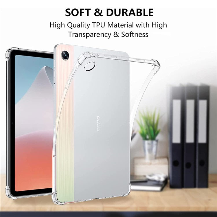 Soft TPU Clear Tablet Case for Oppo Pad Air , Shockproof Reinforced Corners Tablet Back Cover