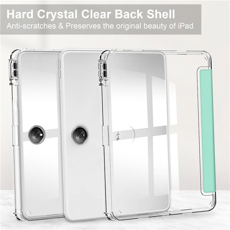 For OnePlus Pad Auto Sleep / Wake Case PU Leather + TPU + Acrylic Stand Transparent Tablet Cover with Pen Slot - Mint Green