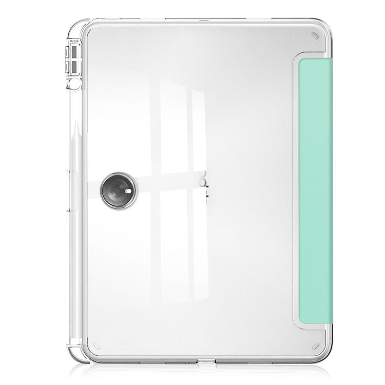 For OnePlus Pad Auto Sleep / Wake Case PU Leather + TPU + Acrylic Stand Transparent Tablet Cover with Pen Slot - Mint Green