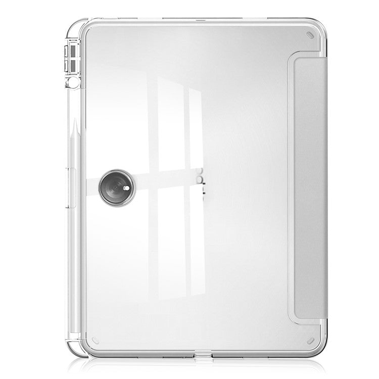 For OnePlus Pad Auto Sleep / Wake Case PU Leather + TPU + Acrylic Stand Transparent Tablet Cover with Pen Slot - Silver