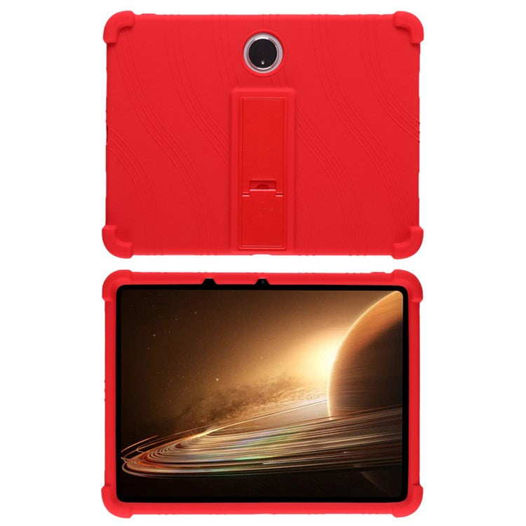 Shockproof Silicone Case for Oppo Pad 2 PC Kickstand Protective Tablet Cover - Red