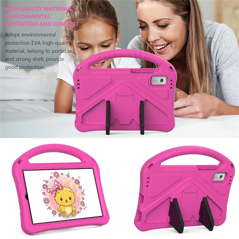 For Lenovo Tab M9 Handle Design Tablet Case Kickstand Shockproof EVA Protective Cover - Rose