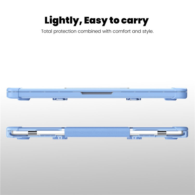 For MacBook Air 13 inch (2025) / (2024) / (2022) M2 A2681 Laptop Case PC + TPU Kickstand Heat Dissipation Cover - Baby Blue