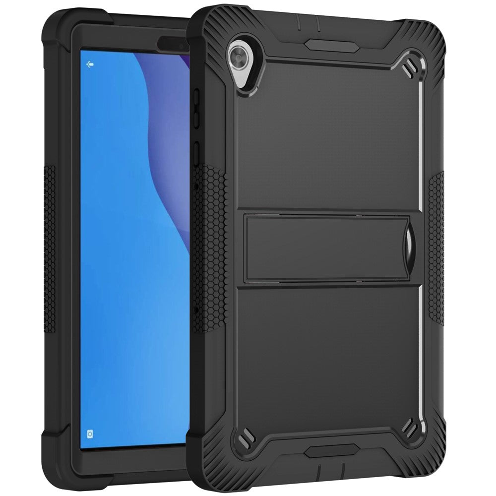 For Lenovo Tab M10 HD Gen 2 TB-X306F / TB-X306X Tablet Protective Shell Kickstand Silicone + PC Cover Case - Black