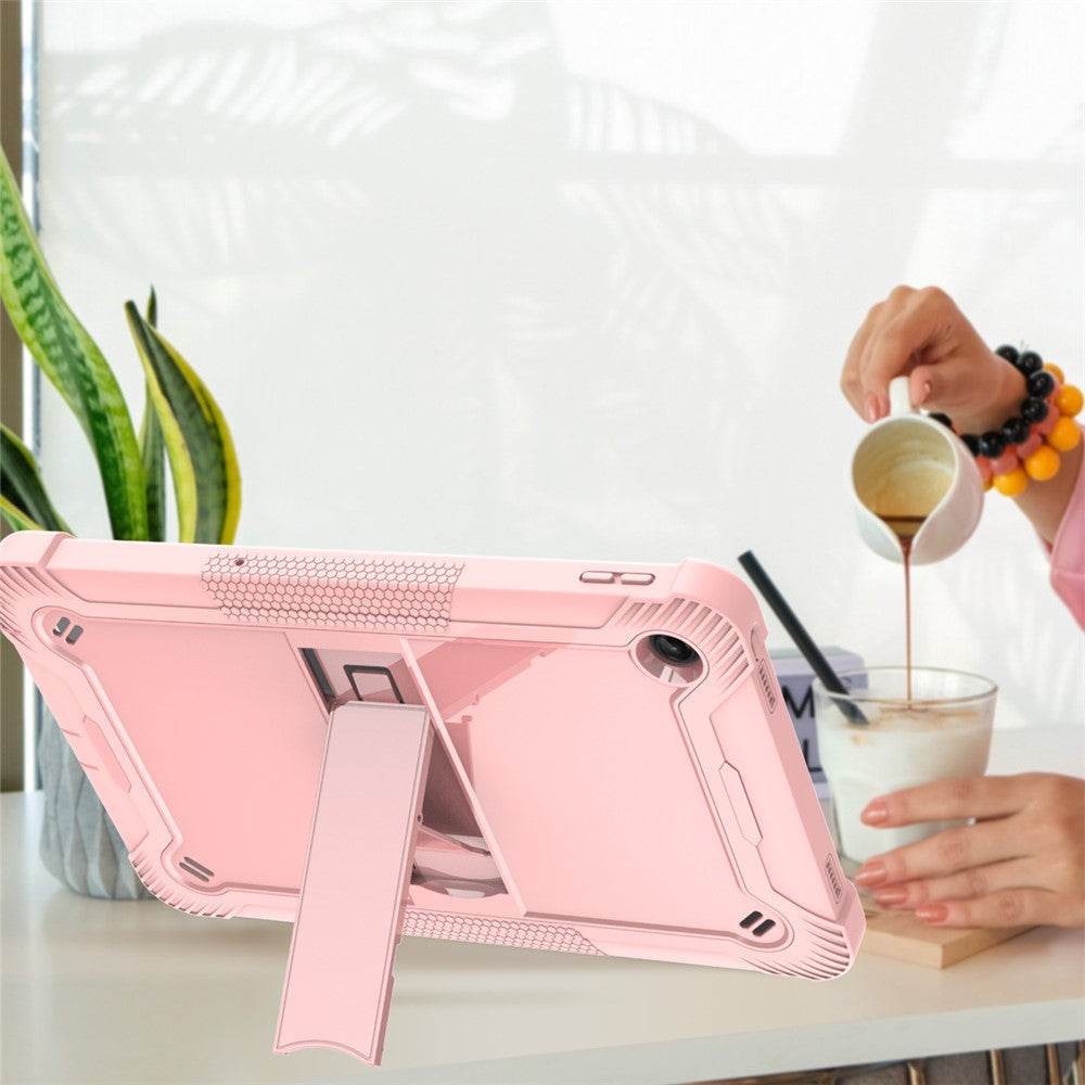 For Lenovo Tab M10 Plus (3rd Gen) / Xiaoxin Pad 2022 10.6 inch Anti-Scratch Tablet Cover Kickstand Silicone + PC Case Shell - Rose Gold