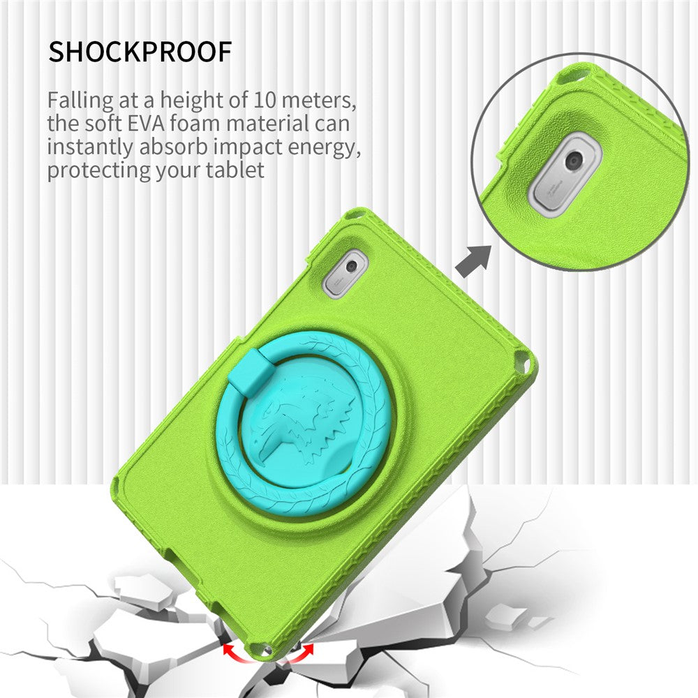 For Lenovo Tab M9 EVA+PC Tablet Protection Case Kickstand Hand Carrying Ring Cover with Shoulder Strap - Green