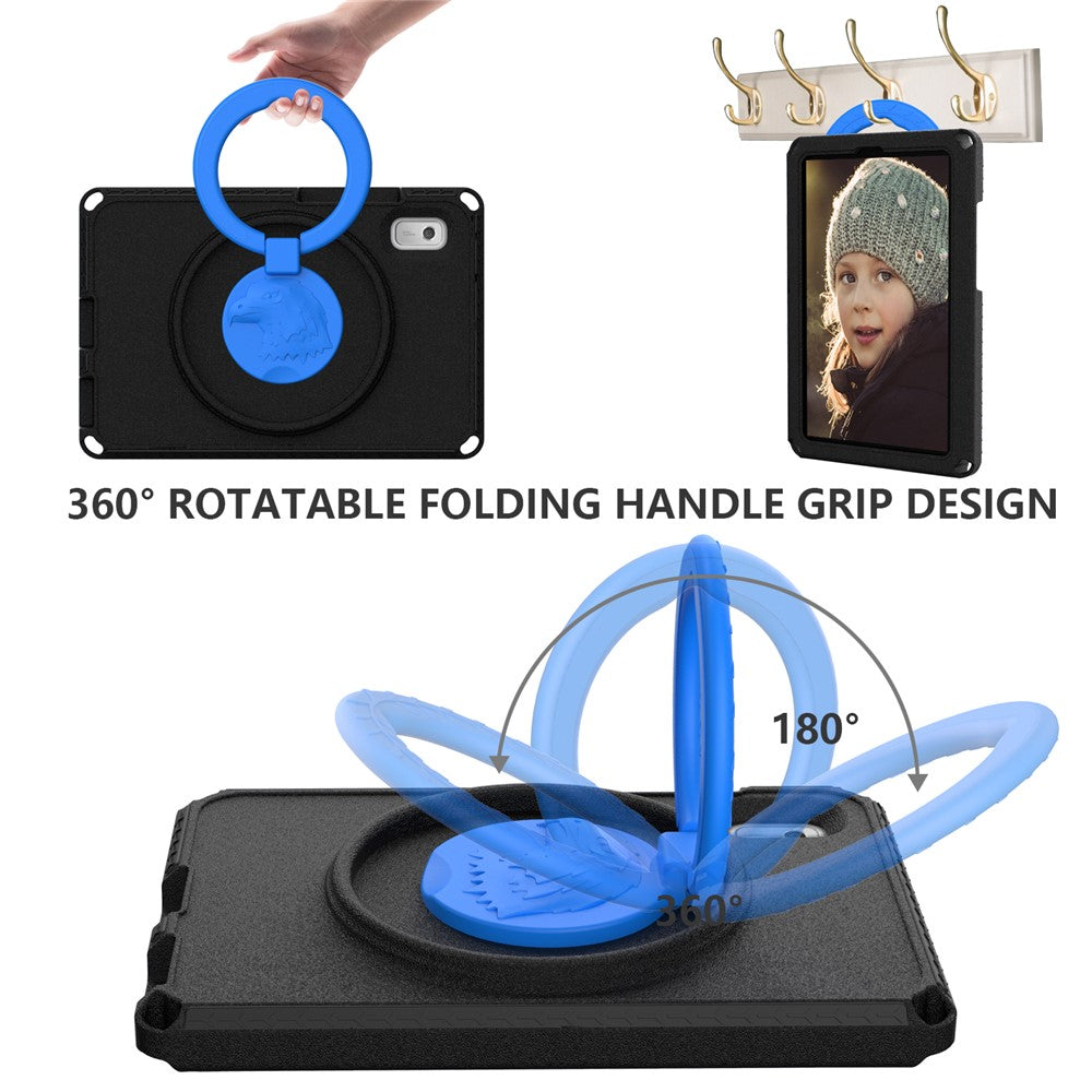 For Lenovo Tab M9 EVA+PC Tablet Protection Case Kickstand Hand Carrying Ring Cover with Shoulder Strap - Black