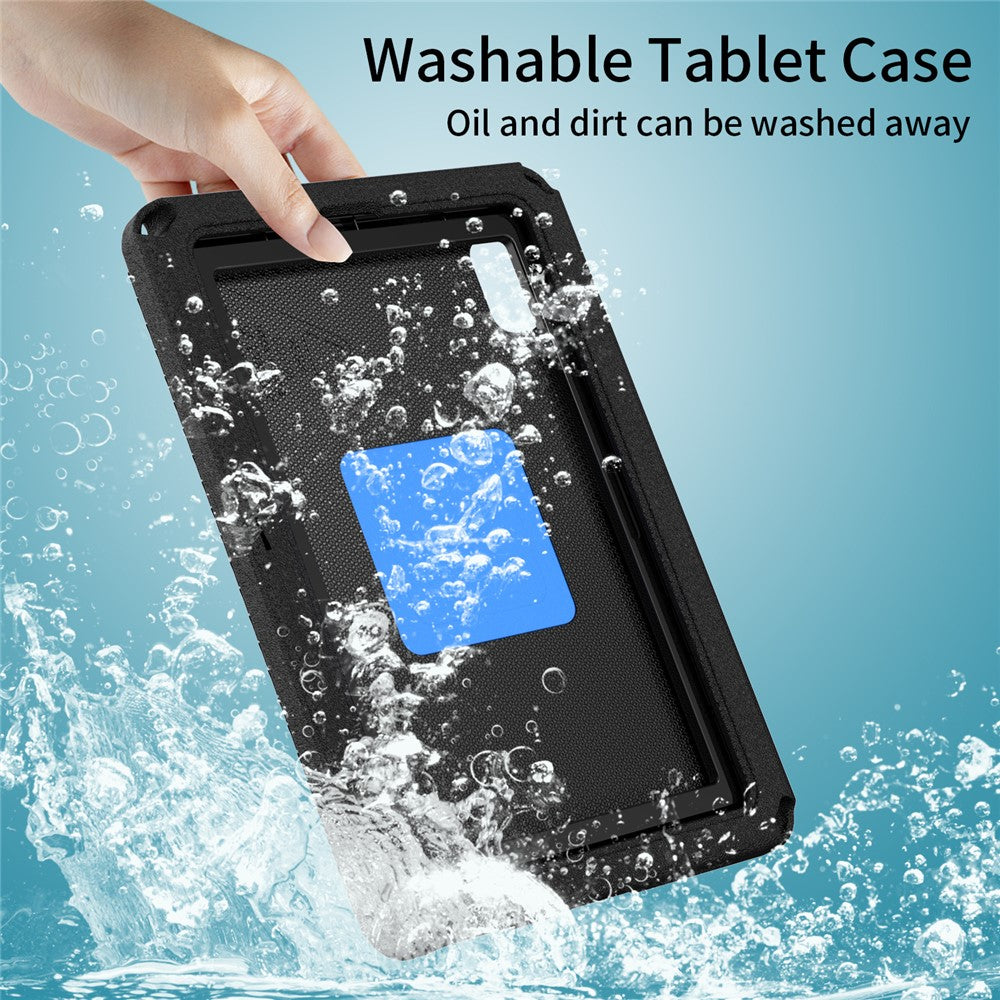 For Lenovo Tab M9 EVA+PC Tablet Protection Case Kickstand Hand Carrying Ring Cover with Shoulder Strap - Black