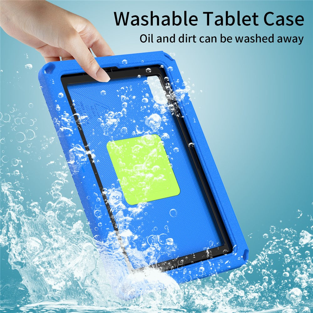 For Lenovo Tab M9 EVA+PC Tablet Protection Case Kickstand Hand Carrying Ring Cover with Shoulder Strap - Blue