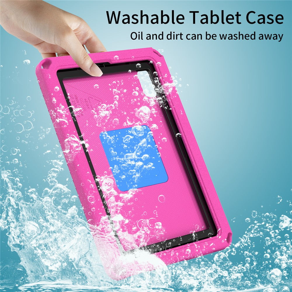 For Lenovo Tab M9 EVA+PC Tablet Protection Case Kickstand Hand Carrying Ring Cover with Shoulder Strap - Rose