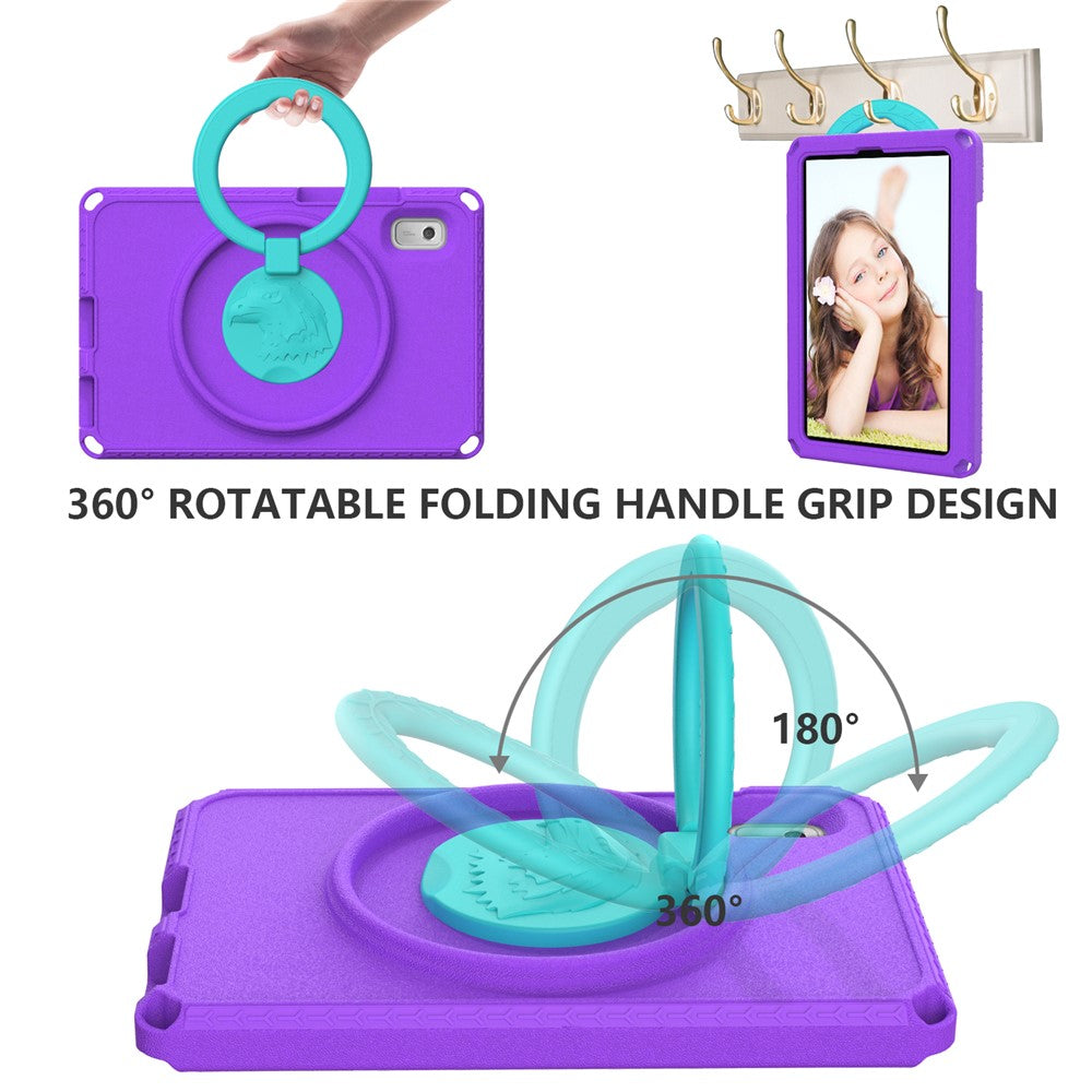 For Lenovo Tab M9 EVA+PC Tablet Protection Case Kickstand Hand Carrying Ring Cover with Shoulder Strap - Purple