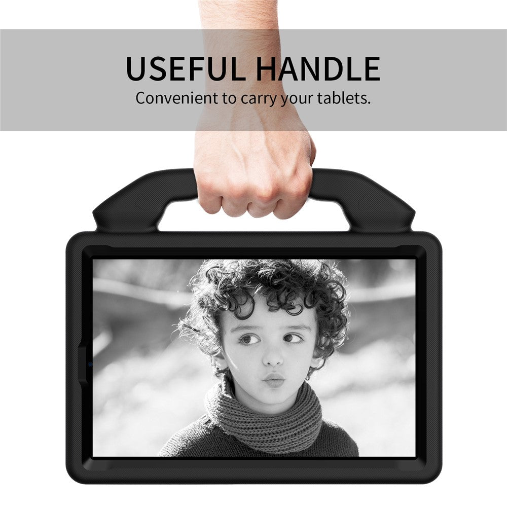 For Lenovo Tab M9 EVA Tablet Case Foldable Thumb Kickstand Anti-drop Cover with Handle Grip - Black