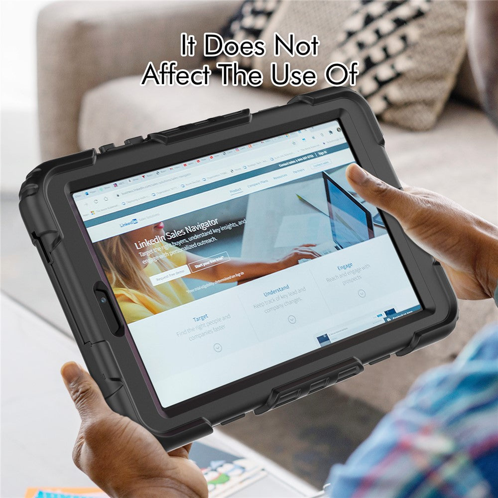 For Lenovo Tab M8 (4th Gen) 2024 TB-301XU / M8 (4th Gen) 2023 TB-300FU Silicone+PC Case Kickstand with PET Screen Film - Black