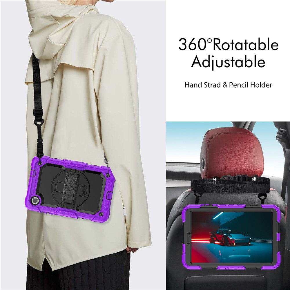 For Lenovo Tab M8 (4th Gen) 2024 TB-301XU / M8 (4th Gen) 2023 TB-300FU Silicone+PC Case Kickstand with PET Screen Film - Purple