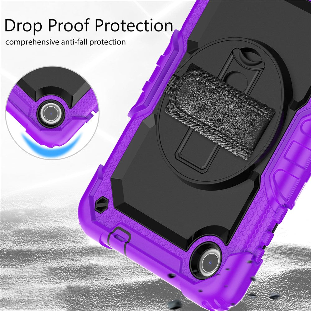 For Lenovo Tab M8 (4th Gen) 2024 TB-301XU / M8 (4th Gen) 2023 TB-300FU Silicone+PC Case Kickstand with PET Screen Film - Purple
